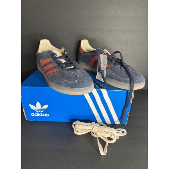 NEW Adidas Gazelle Indoor Sneaker Legend Ink Preloved Ruby White Men's US 12 - Picture 2 of 8